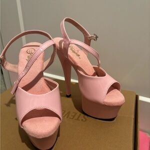 Pink platform heels